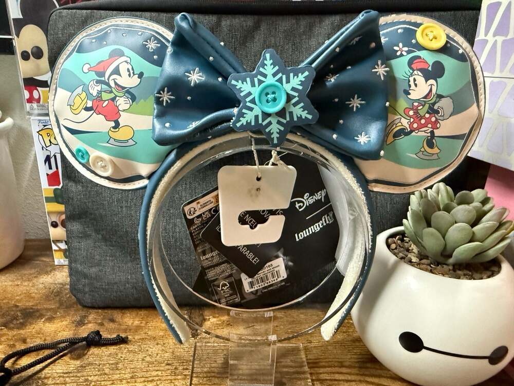 Loungefly Disney Mickey and Minnie Holiday Ear Headband